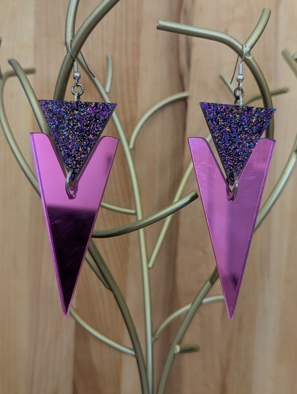 Purple Arrowhead Earrings